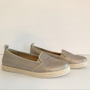 Clarks Collection Azella Theoni Espadrille Shoes Flats Comfort Size 12 M Silver